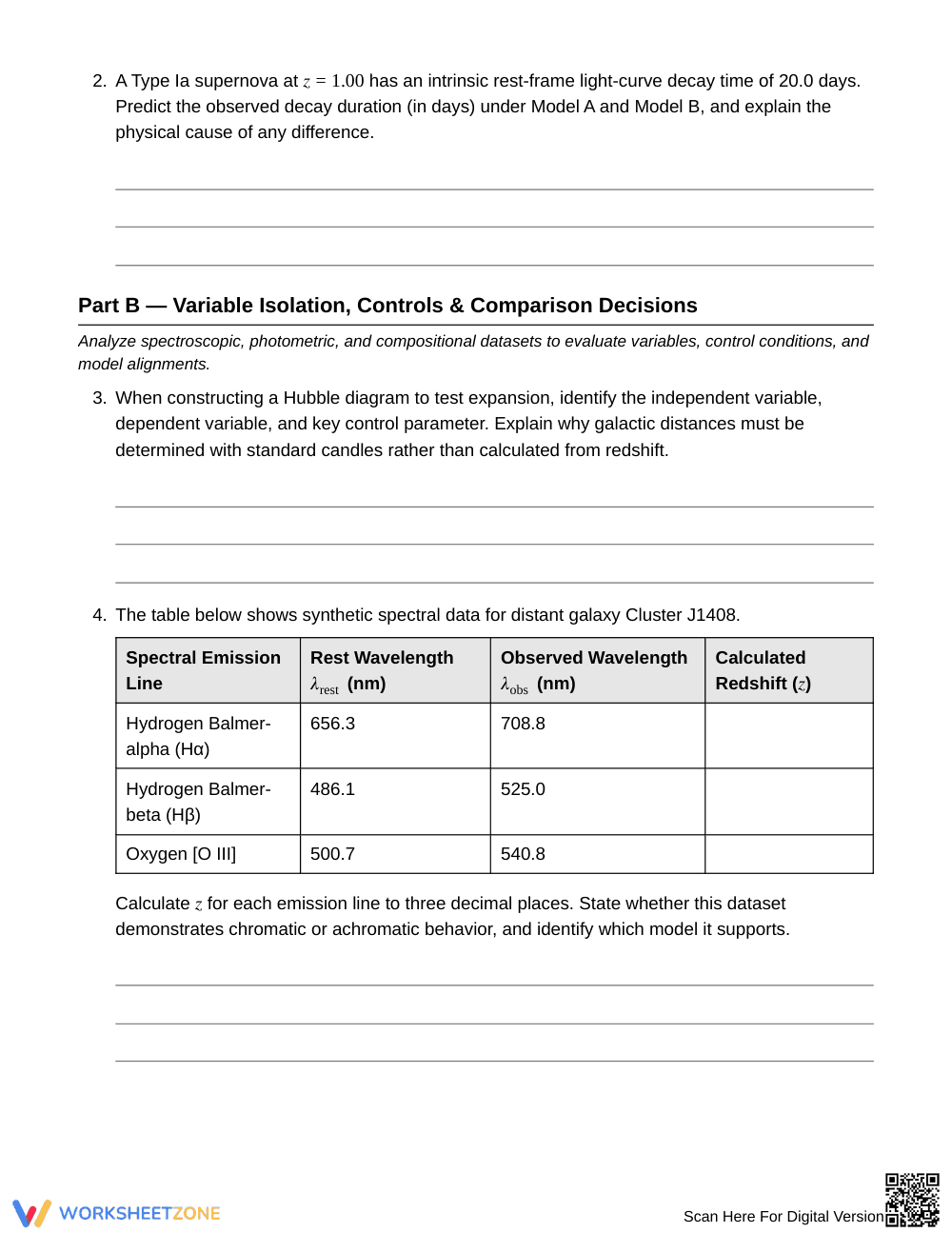 Essential Cosmological Models Worksheet | Grade 12 Science - Page 2