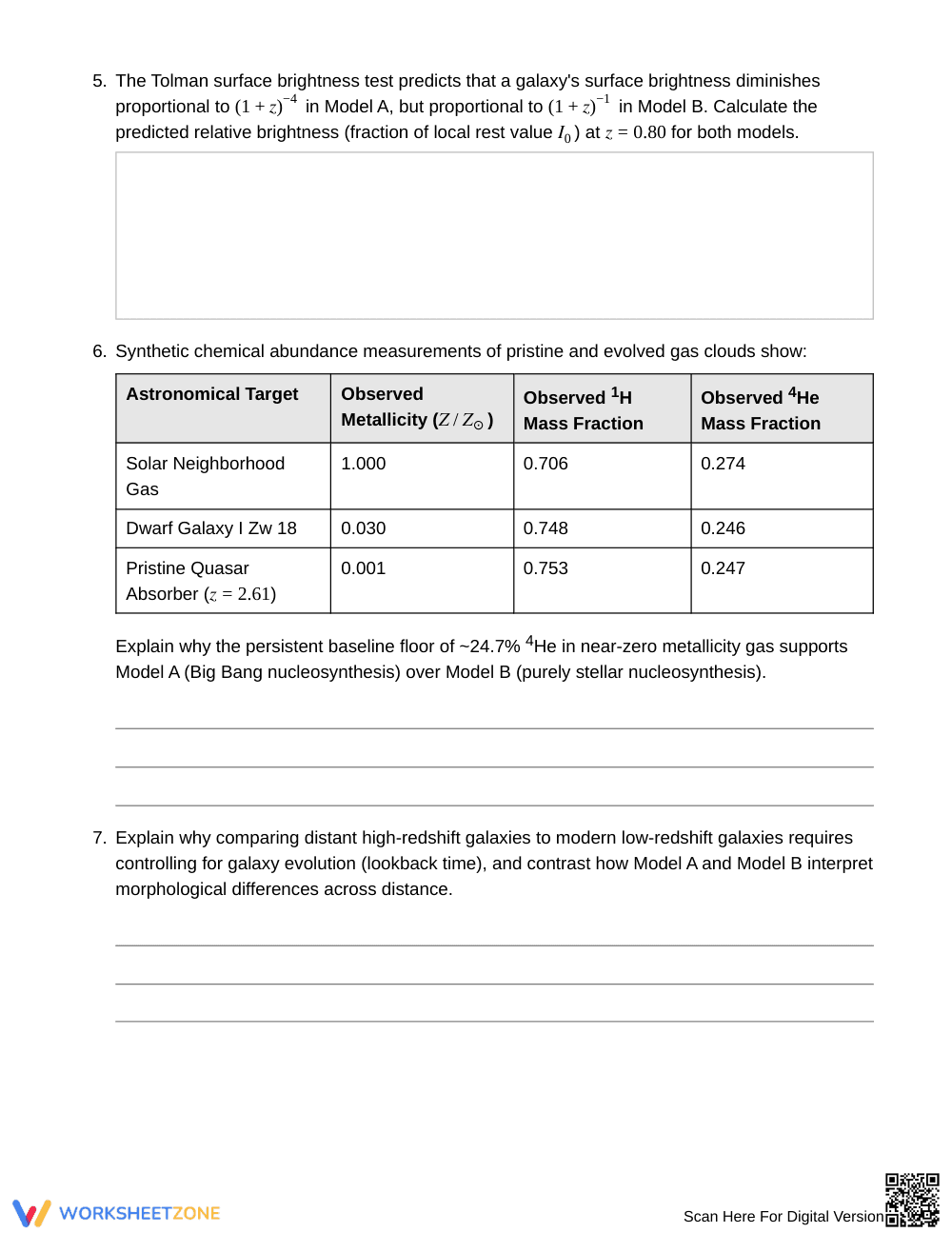 Essential Cosmological Models Worksheet | Grade 12 Science - Page 3