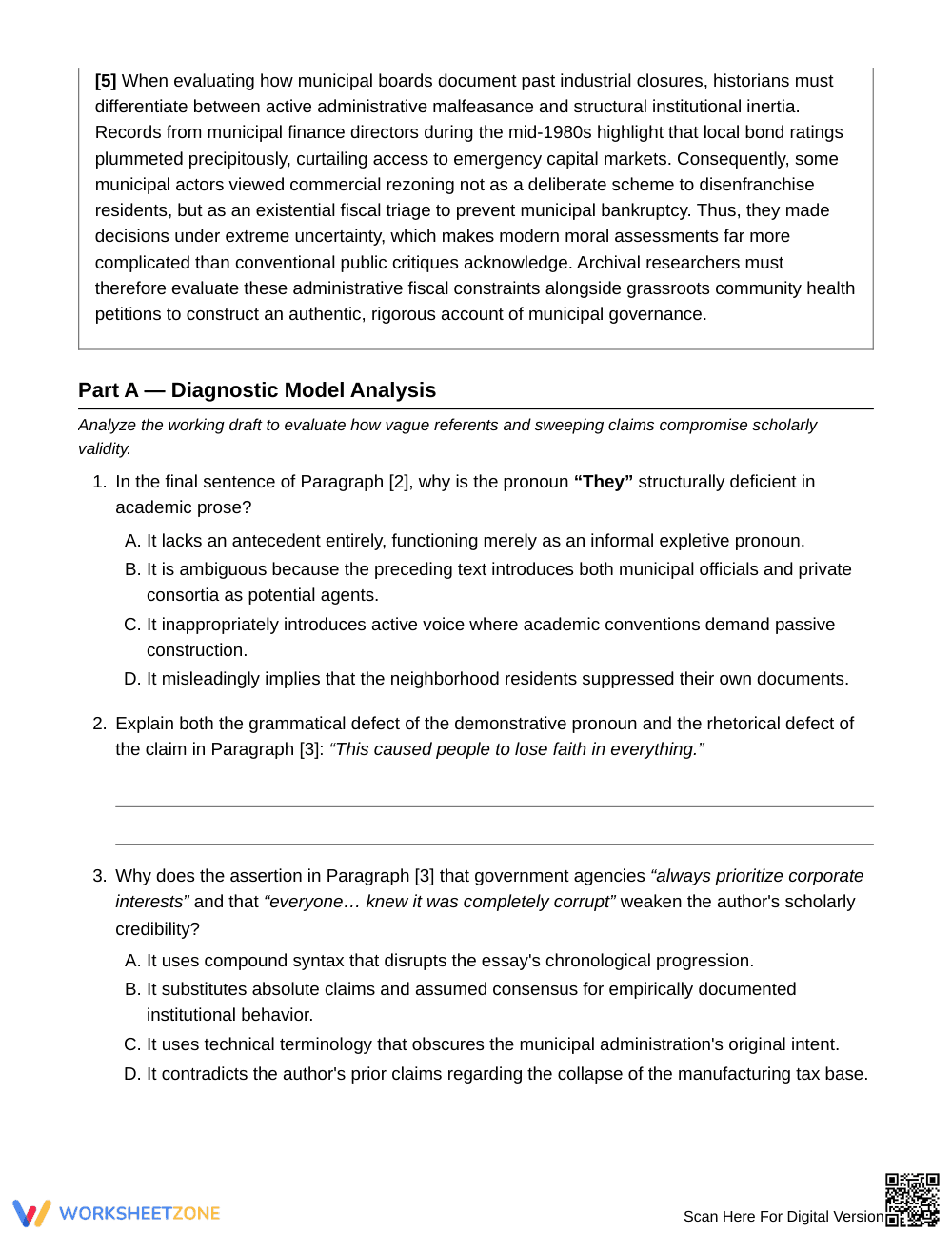 Ready Vague Claims Revision Worksheet | Grade 12 English IV - Page 3
