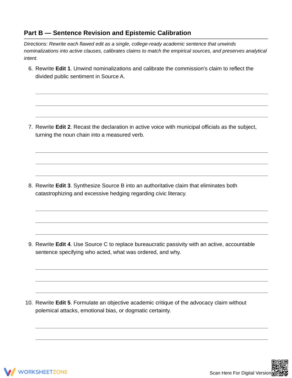 Ready Nominalization Repair Worksheet | Grade 12 English IV - Page 6
