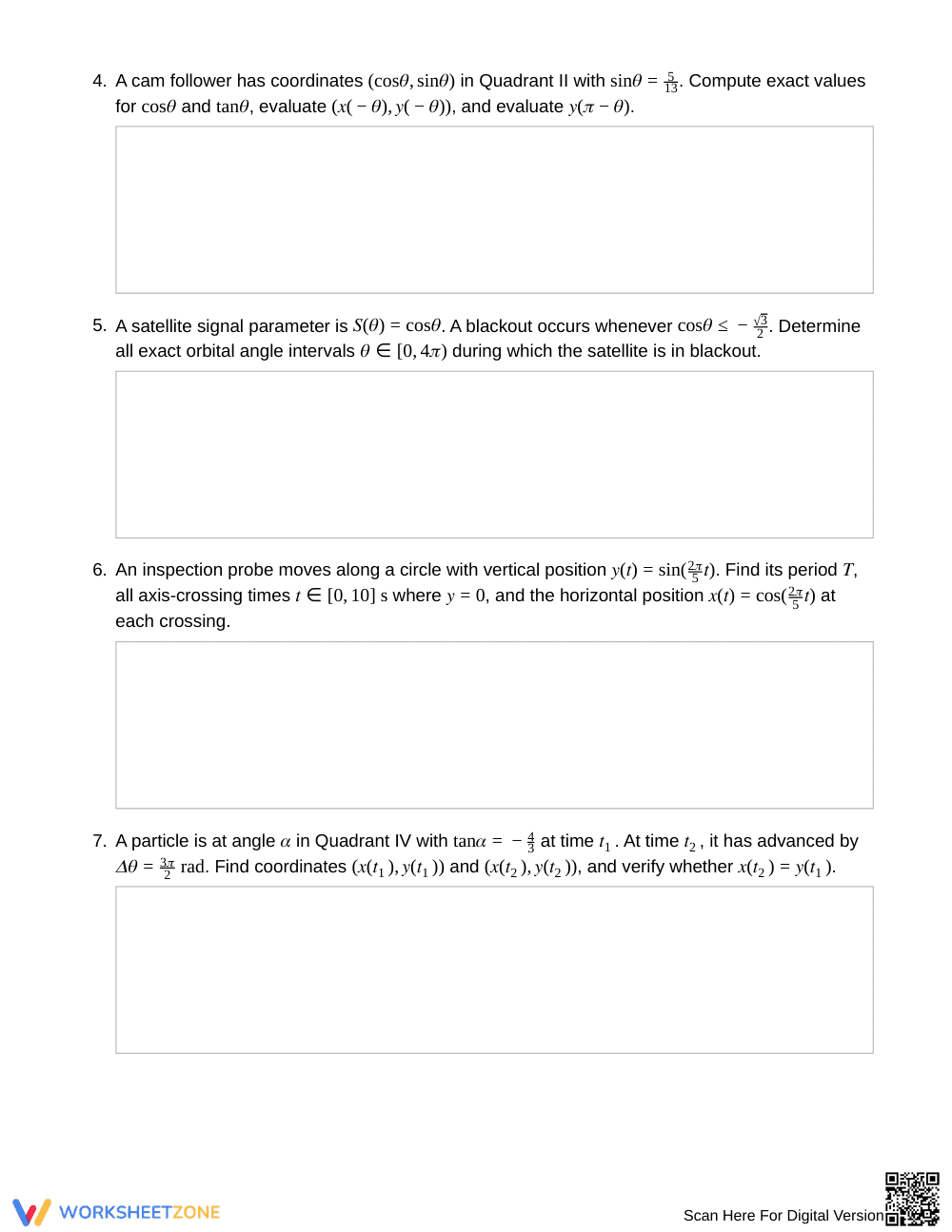 Aligned Periodic Position Worksheet | Grade 12 Precalculus - Page 3