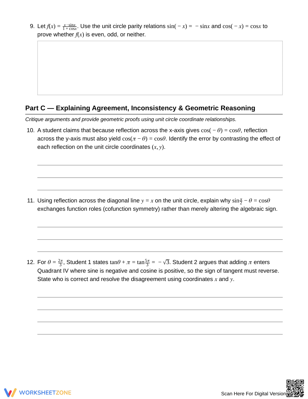 Essential Trig Symmetry Worksheet | Grade 12 Precalculus - Page 4