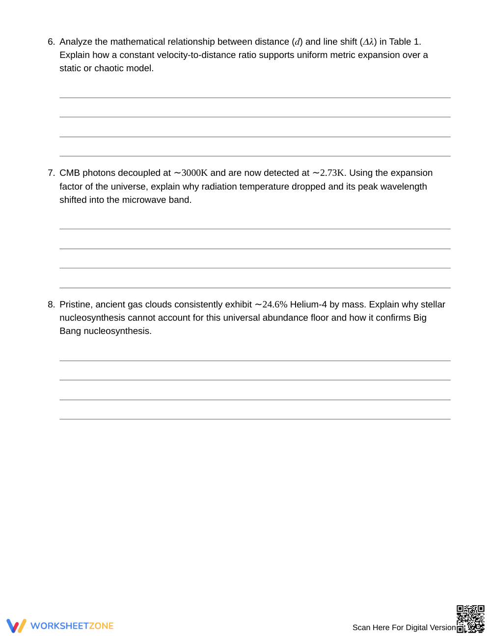 Ready Redshift Records Worksheet | Grade 12 Earth Science - Page 4