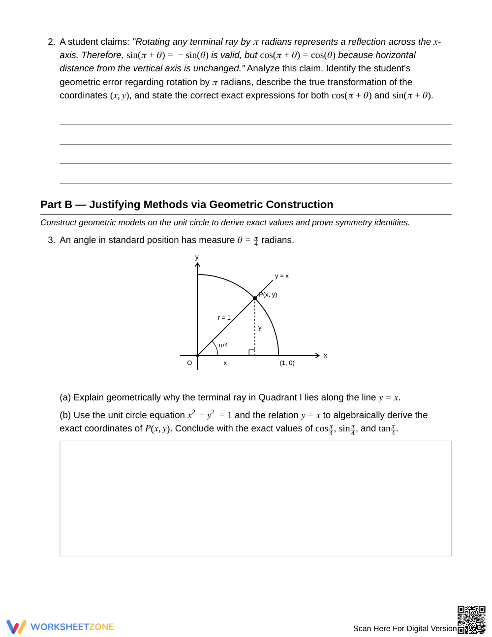 Essential Exact Values Worksheet | Grade 12 Precalculus - Page 2