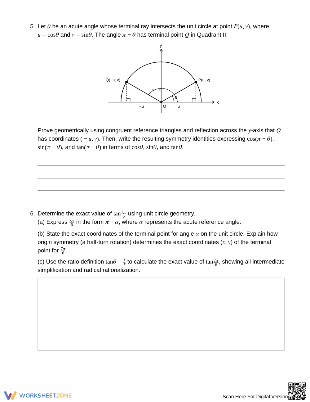 Essential Exact Values Worksheet | Grade 12 Precalculus - Page 4