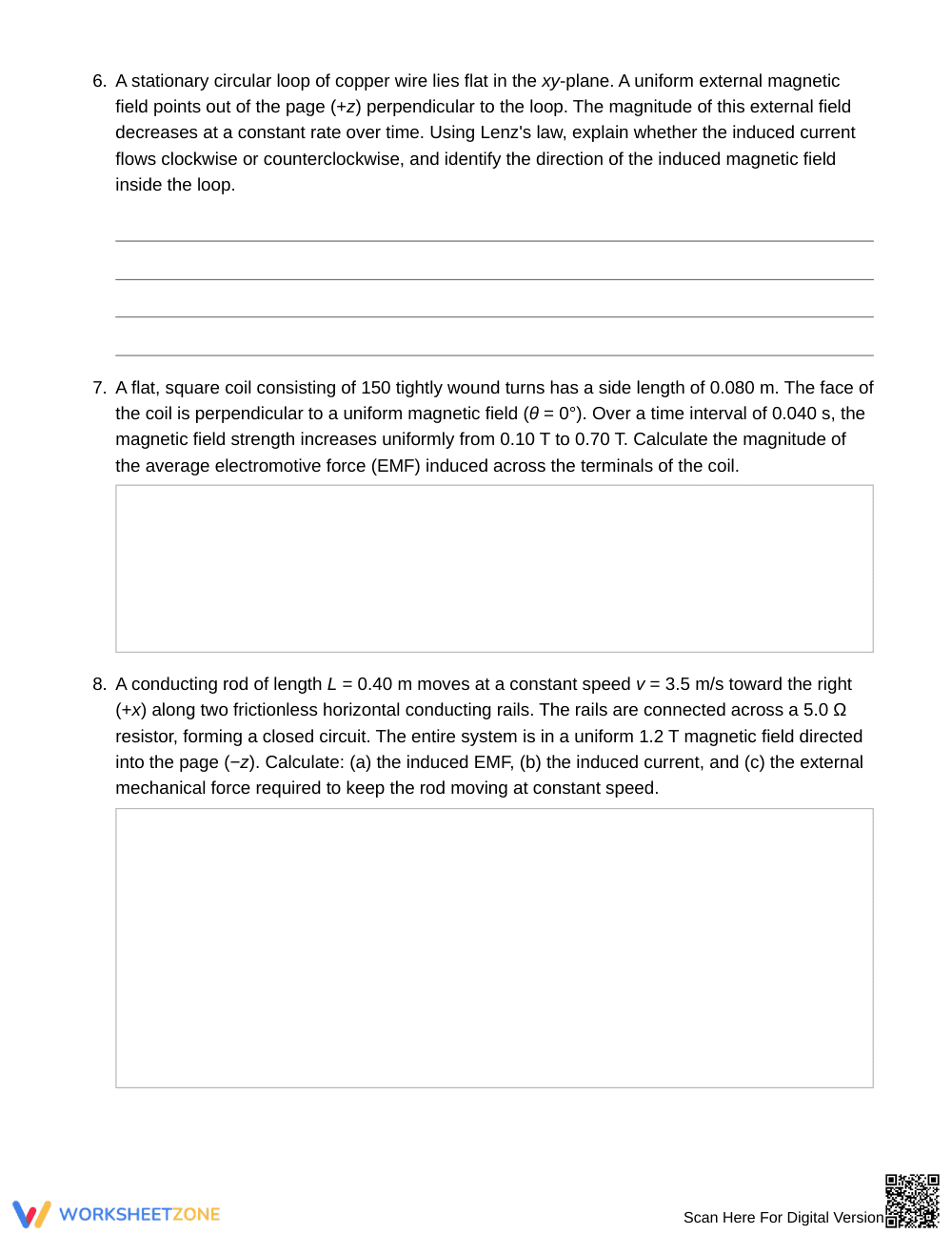 Essential Electromagnetism Worksheet | Grade 12 Physics - Page 3