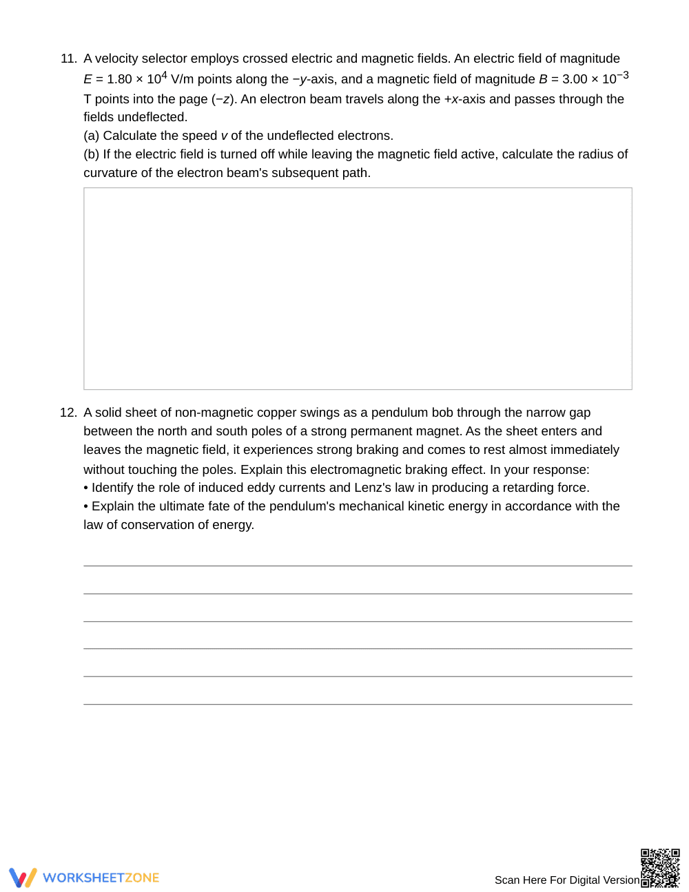 Essential Electromagnetism Worksheet | Grade 12 Physics - Page 5