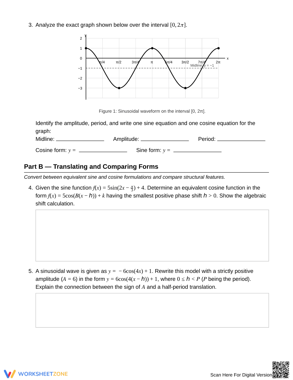Essential Sinusoidal Forms Worksheet | Grade 12 Precalculus - Page 2