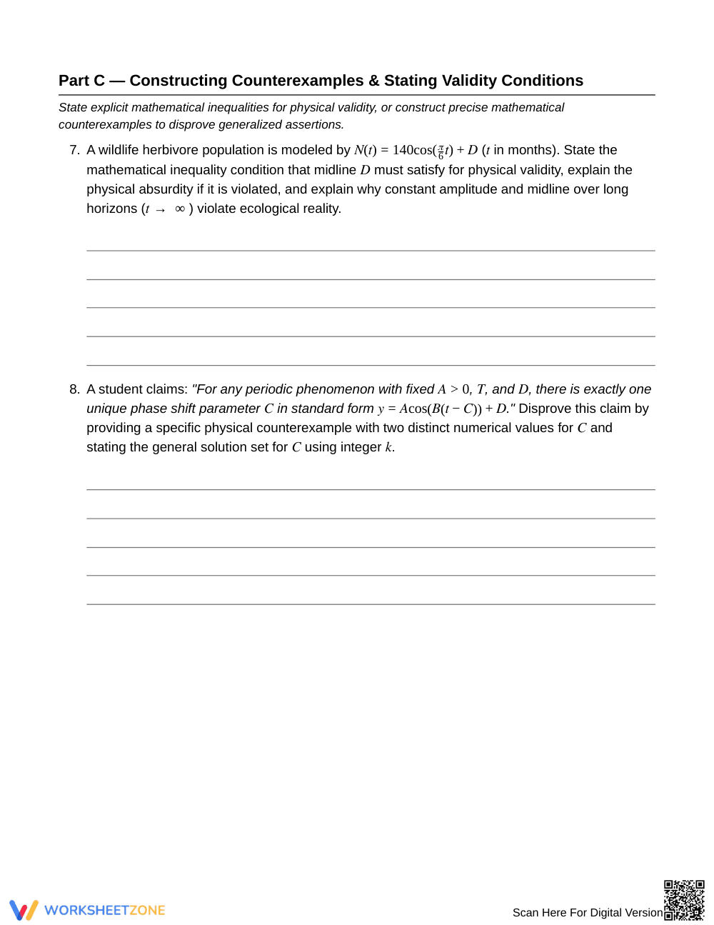 Essential Trig Parameters Worksheet | Grade 12 Precalculus - Page 4