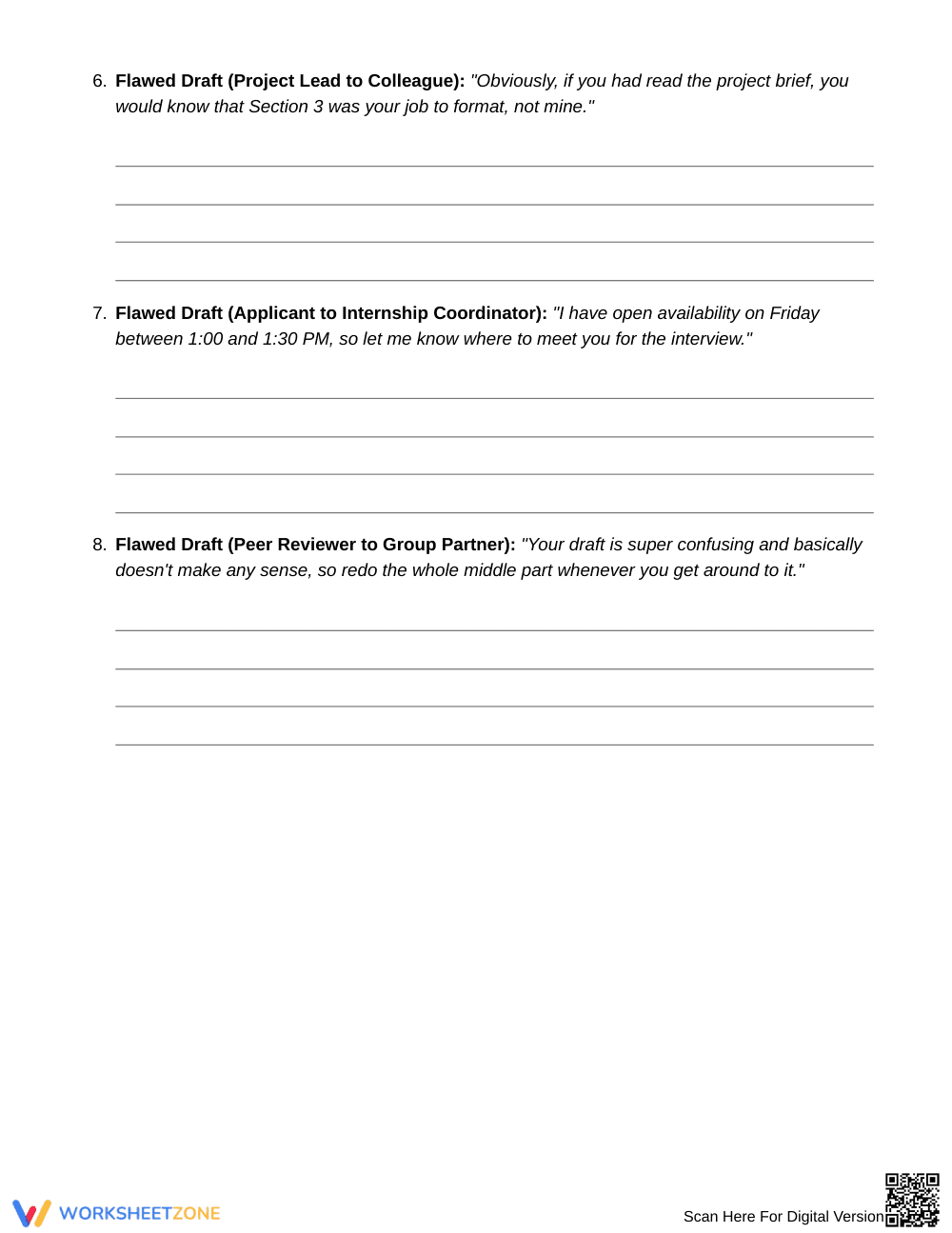 Essential Professional Tone Worksheet | Grade 12 English IV - Page 4