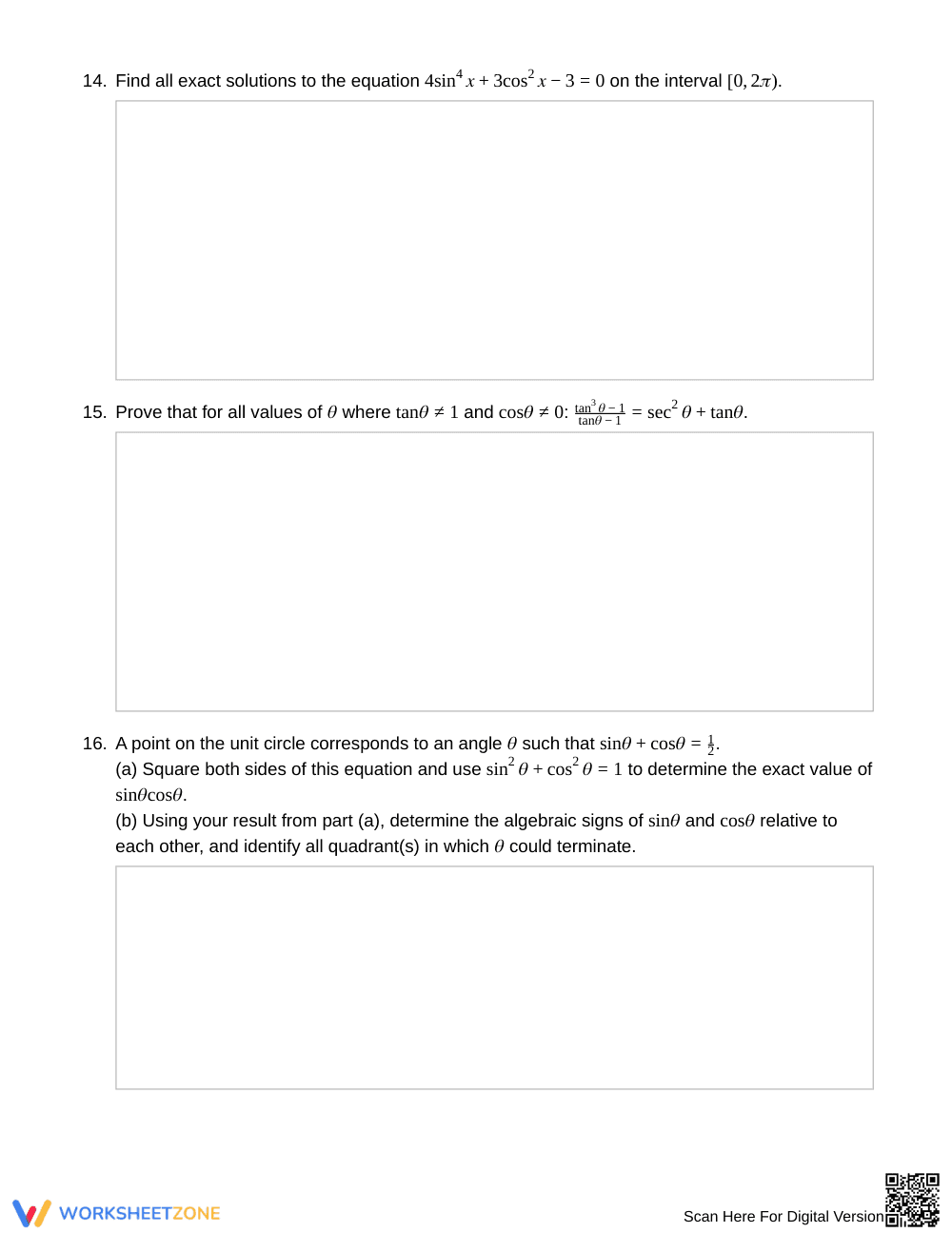 Essential Trig Identities Worksheet | Grade 12 Precalculus - Page 5