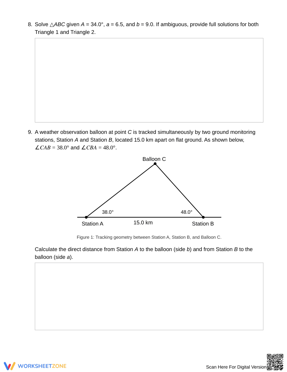 Essential Law of Sines Worksheet | Grade 12 Precalculus - Page 4