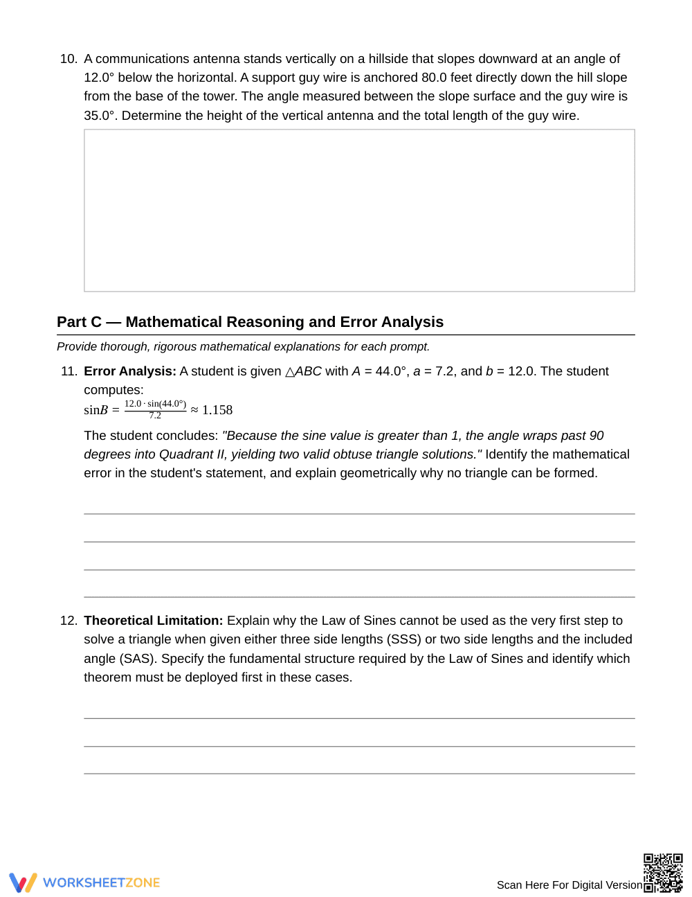Essential Law of Sines Worksheet | Grade 12 Precalculus - Page 5