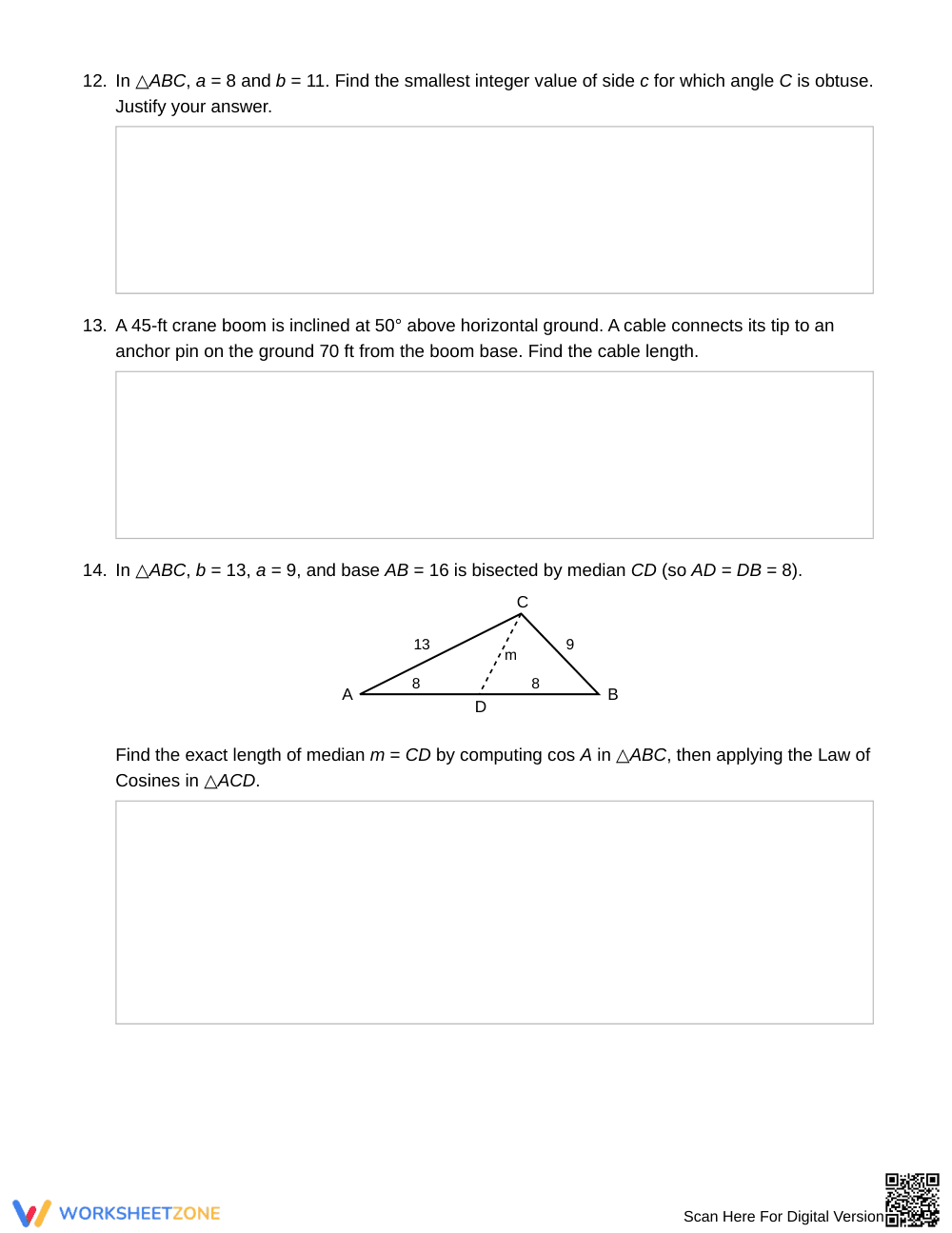 Essential Law of Cosines Worksheet | Grade 12 Precalculus - Page 4