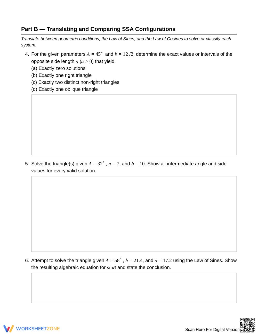 Essential SSA Solutions Worksheet | Grade 12 Precalculus - Page 3