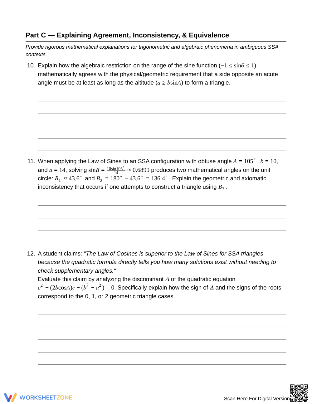 Essential SSA Solutions Worksheet | Grade 12 Precalculus - Page 5