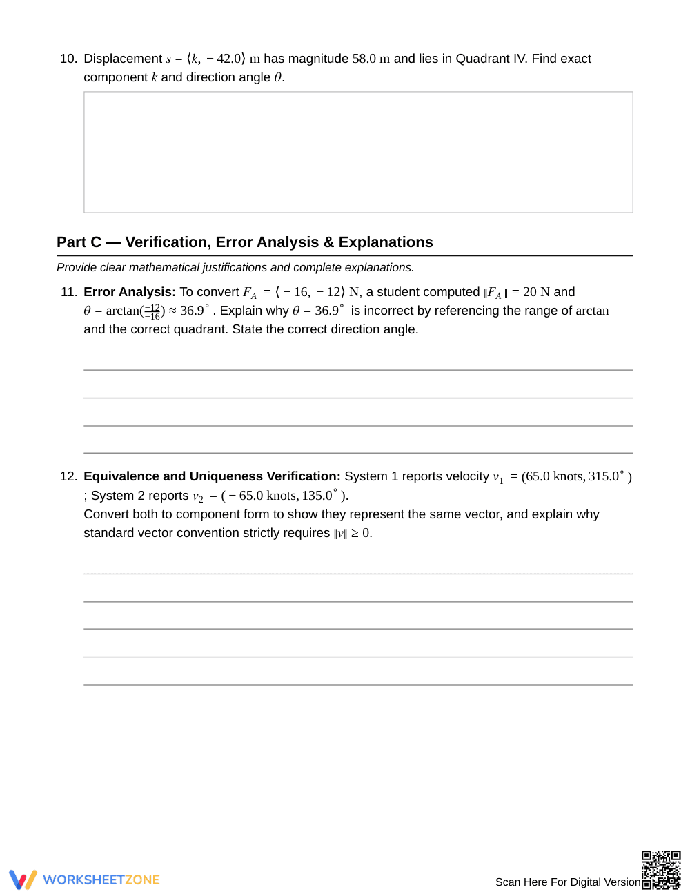 Ready Vector Conversion Worksheet | Grade 12 Precalculus - Page 4