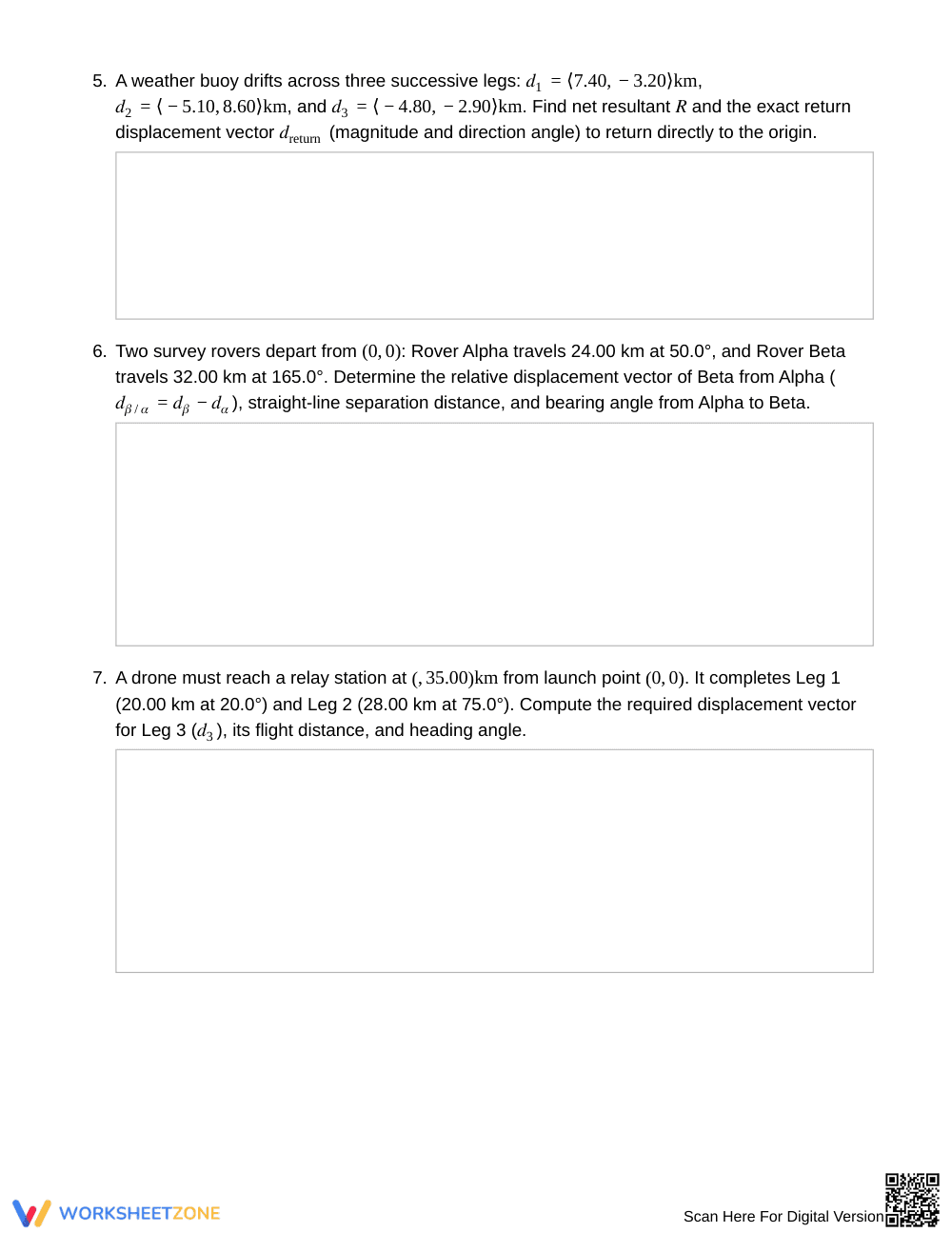 Complete Resultant Vector Worksheet | Grade 12 Precalculus - Page 3