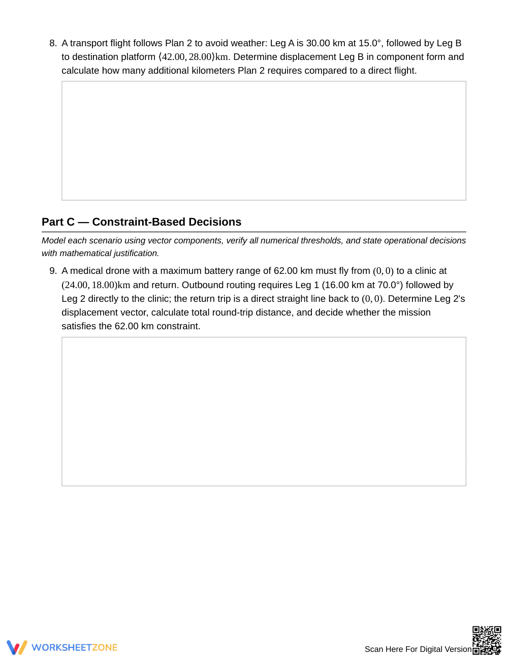 Complete Resultant Vector Worksheet | Grade 12 Precalculus - Page 4