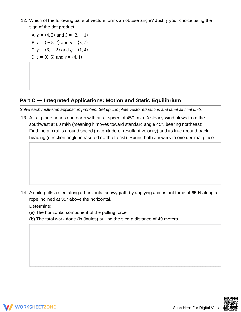 Complete Vector Operations Worksheet | Grade 12 Precalculus - Page 4