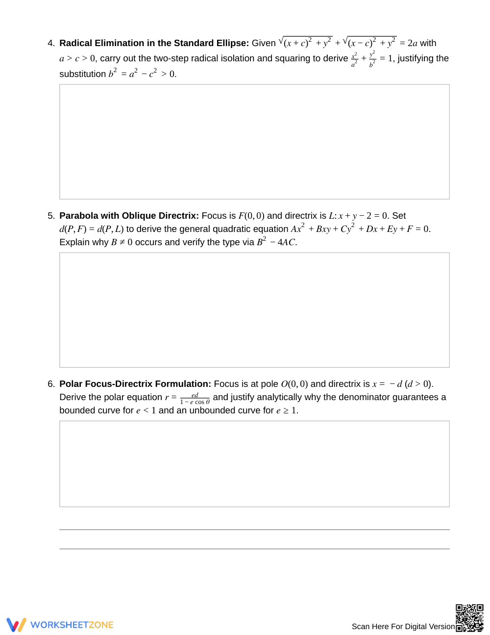 Essential Conic Distance Worksheet | Grade 12 Precalculus - Page 3