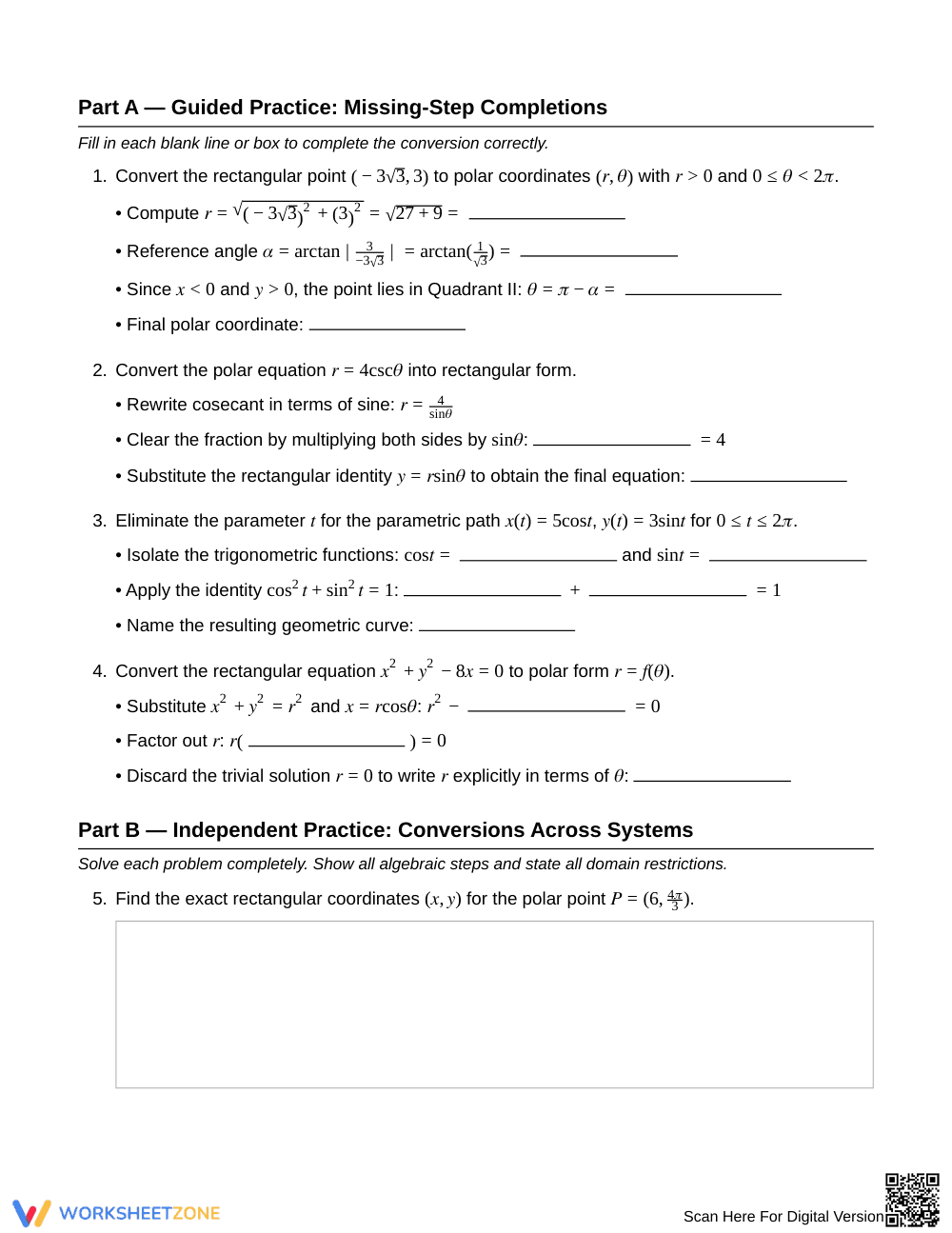 Ready Convert Between Forms Worksheet | Grade 12 Precalculus - Page 2