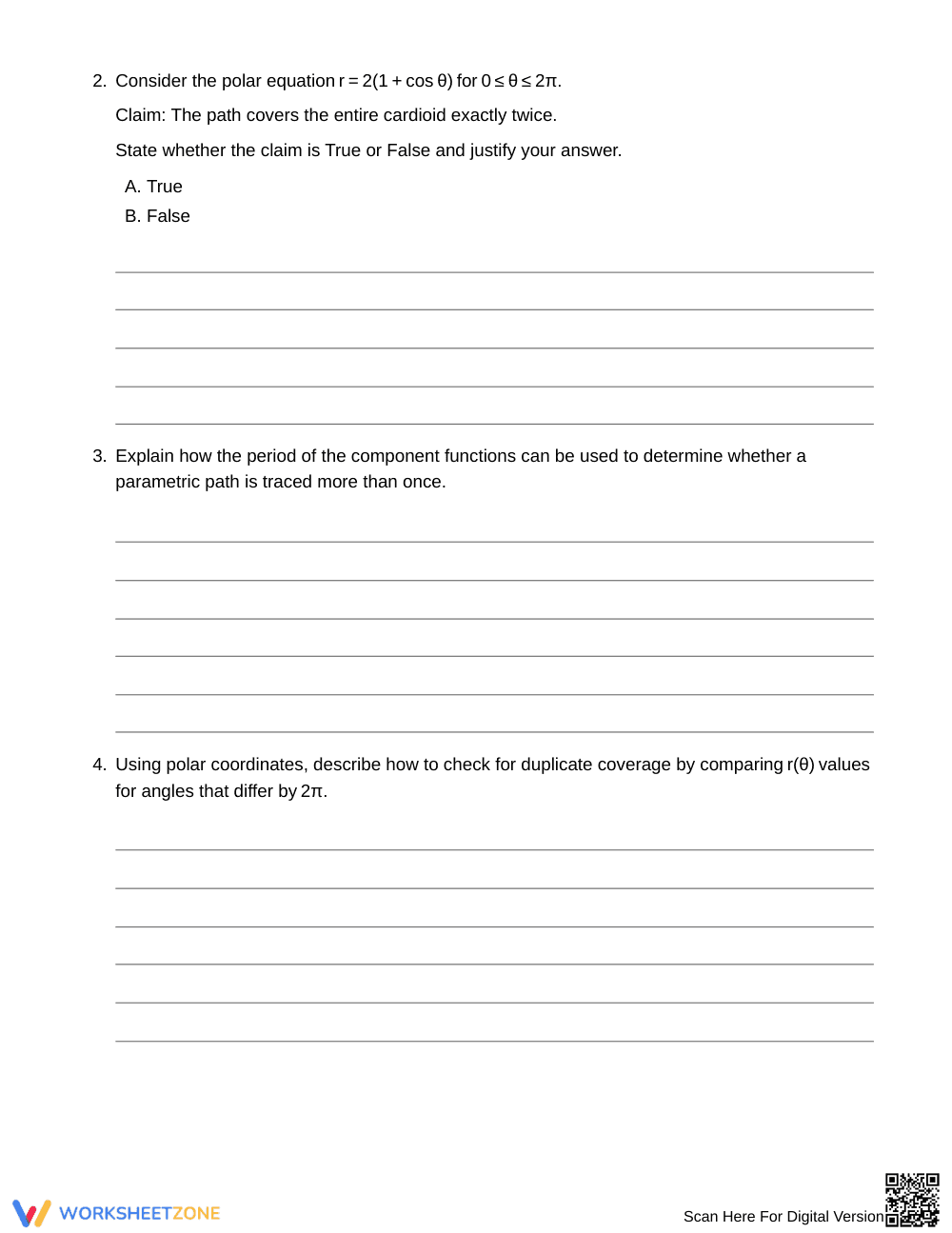 Essential Path Coverage Worksheet | Grade 12 Precalculus - Page 2