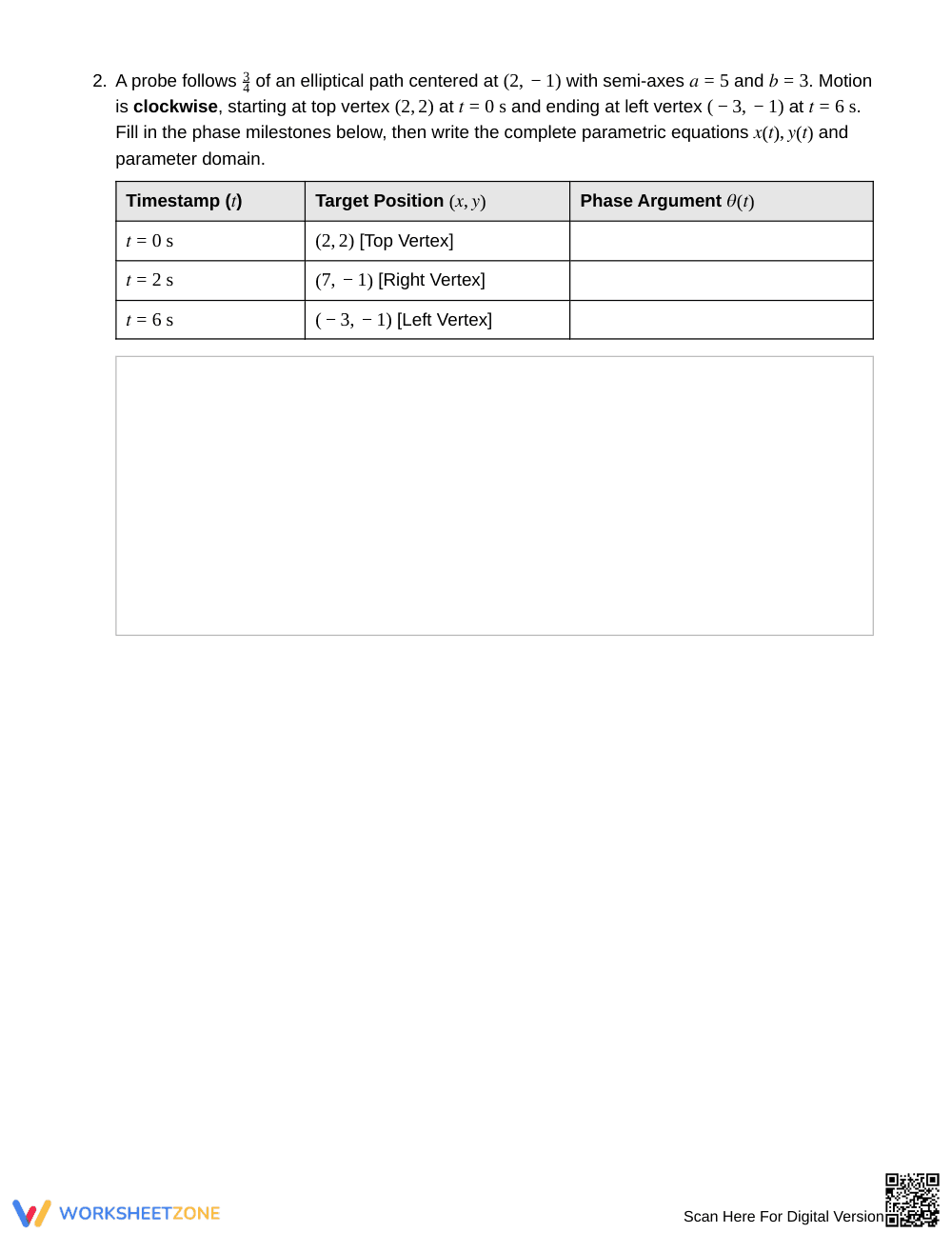 Complete Parameterization Worksheet | Grade 12 Precalculus - Page 2