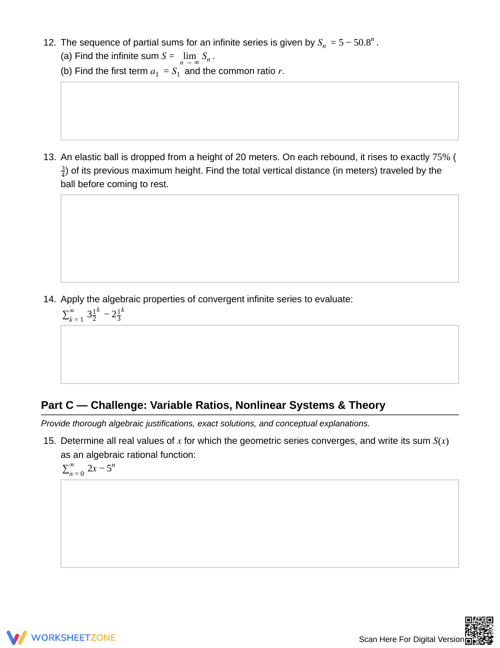 Essential Geometric Sums Worksheet | Grade 12 Precalculus - Page 4