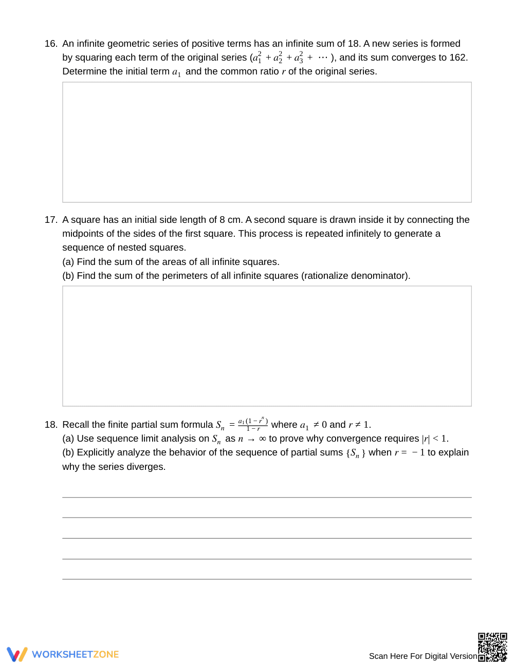 Essential Geometric Sums Worksheet | Grade 12 Precalculus - Page 5