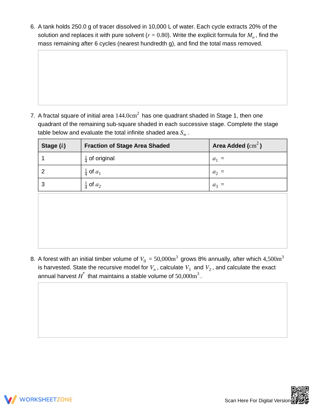 Complete Fractional Change Worksheet | Grade 12 Precalculus - Page 3