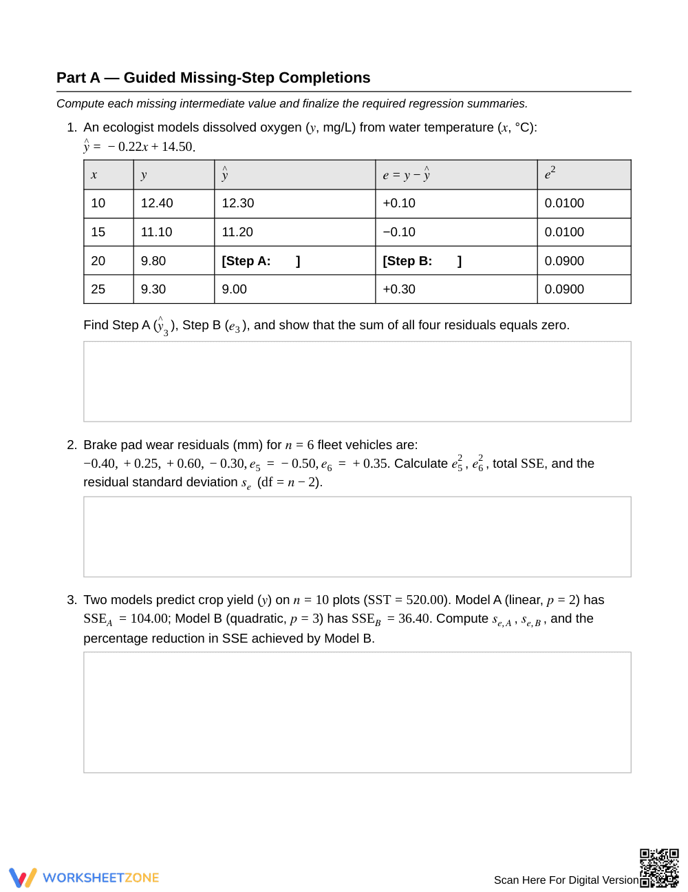 Essential Residuals Worksheet | Grade 12 Statistics - Page 2