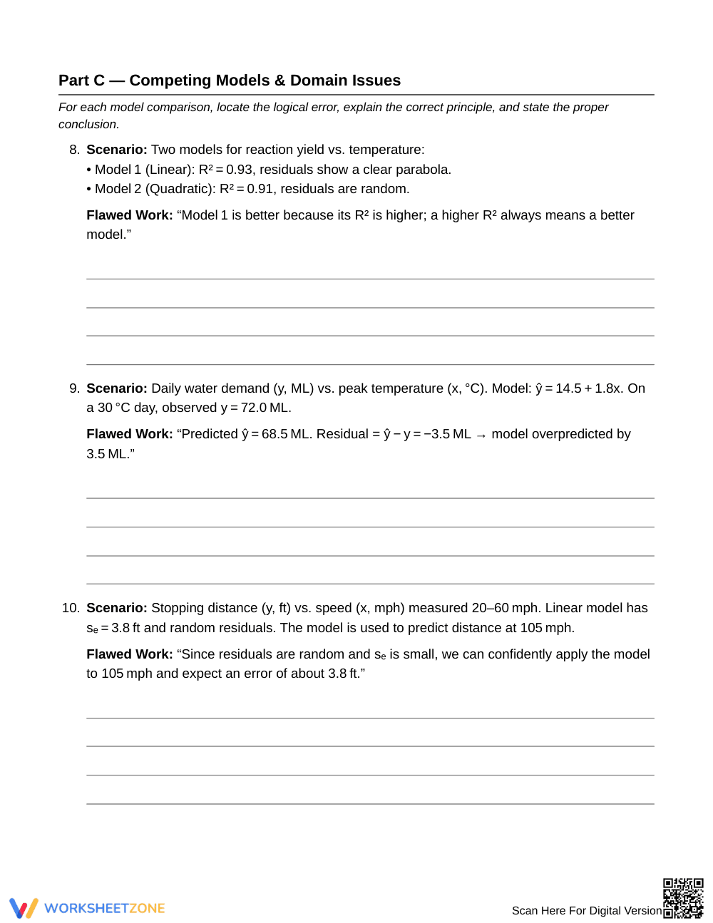 Free Residual Sign Claims Worksheet | Grade 12 Statistics - Page 5