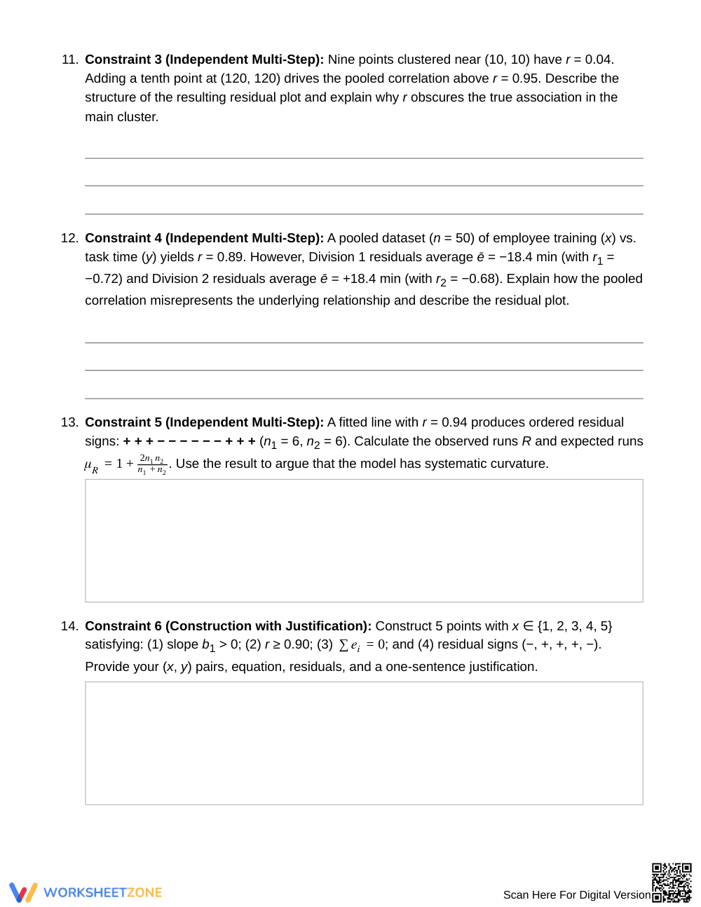 Proven Correlation & Fit Worksheet | Grade 12 Statistics - Page 5