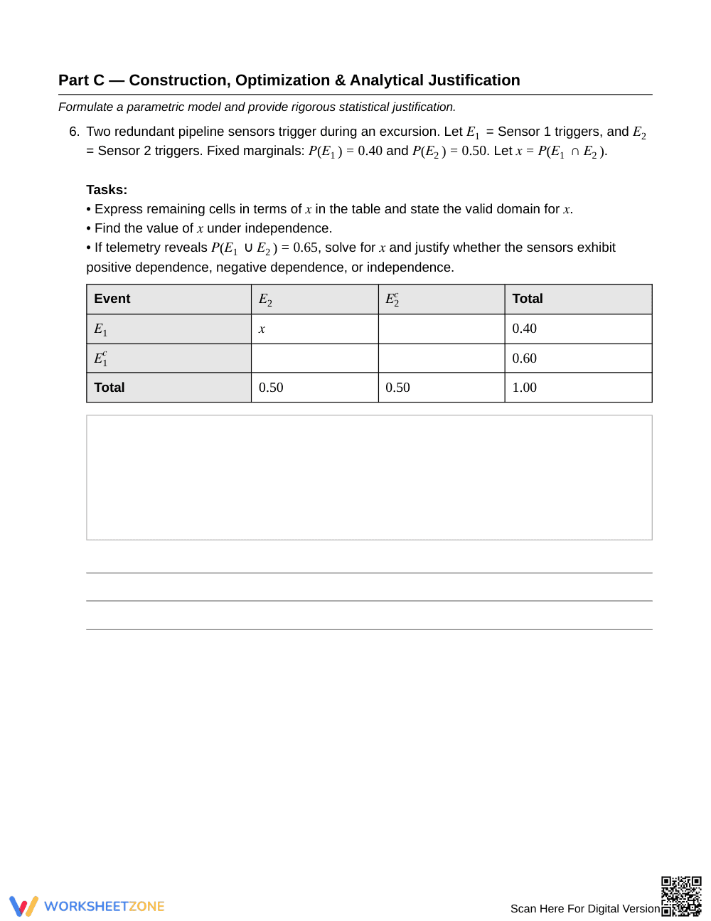 Complete Probability Table Worksheet | Grade 12 Statistics - Page 5