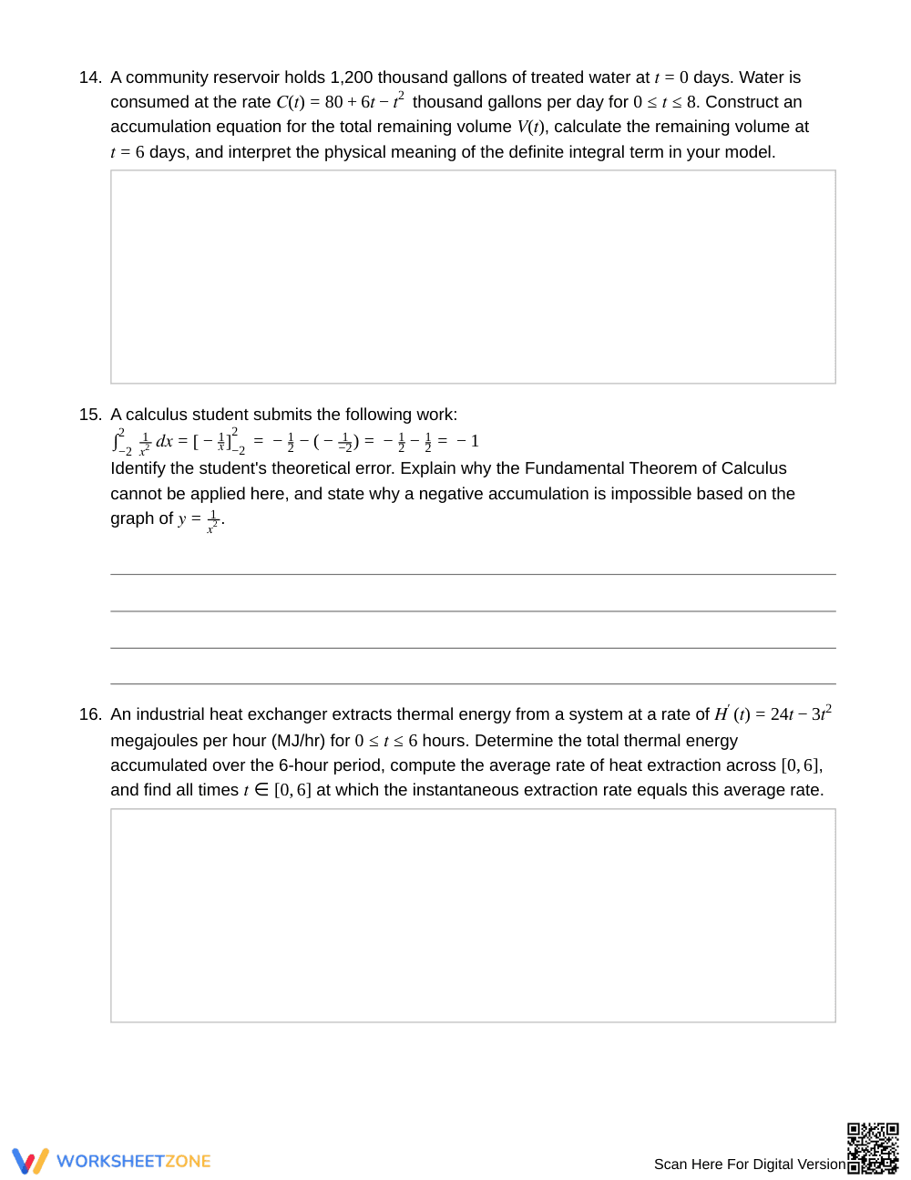 Ready Antiderivative Families Worksheet | Grade 12 Calculus - Page 5