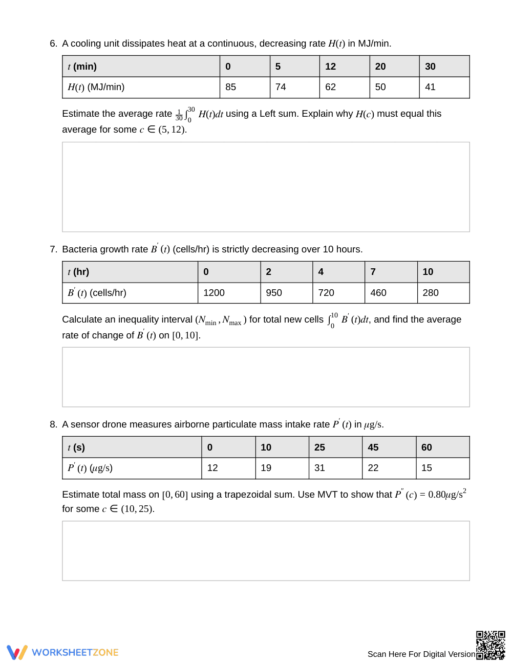 Ready Tabulated Rates Change Worksheet | Grade 12 Calculus - Page 4