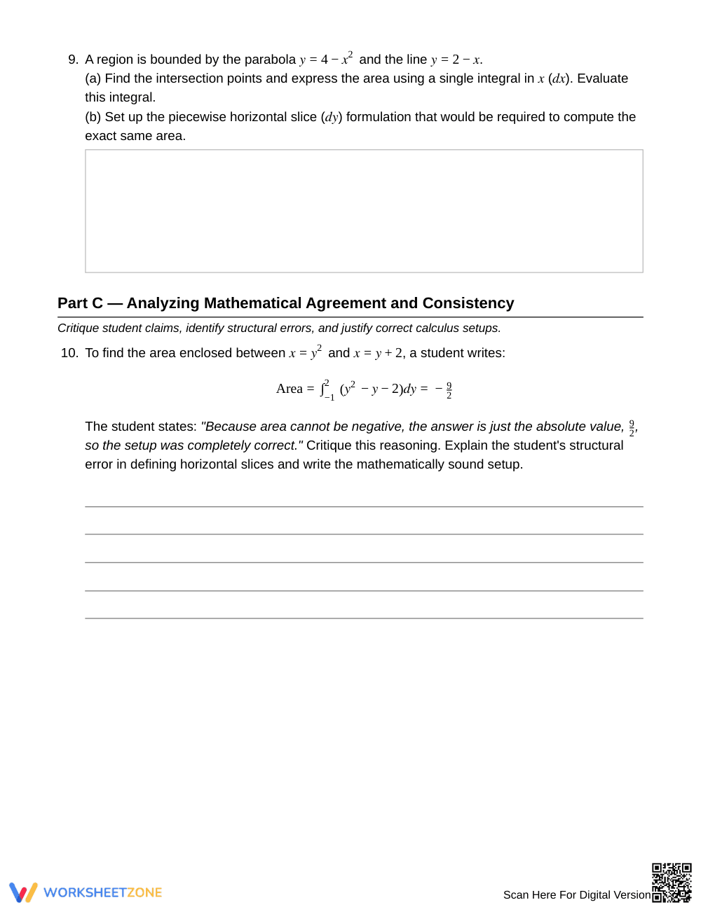 Essential Curve Slicing Worksheet | Grade 12 Calculus - Page 5