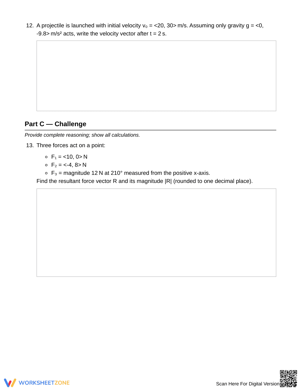 Complete Vector Operations Worksheet | Grade 12 Precalculus - Page 4