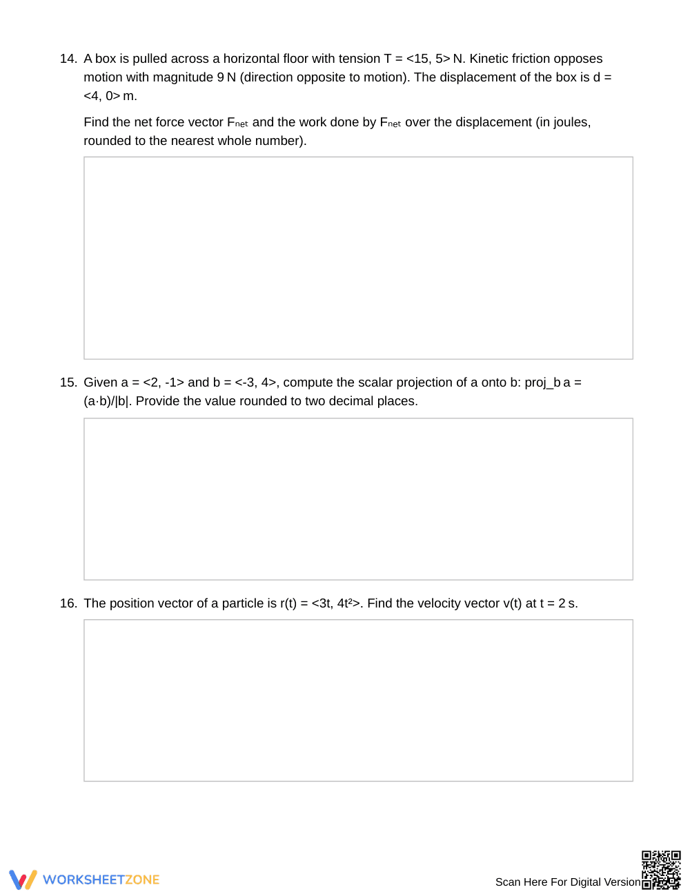 Complete Vector Operations Worksheet | Grade 12 Precalculus - Page 5