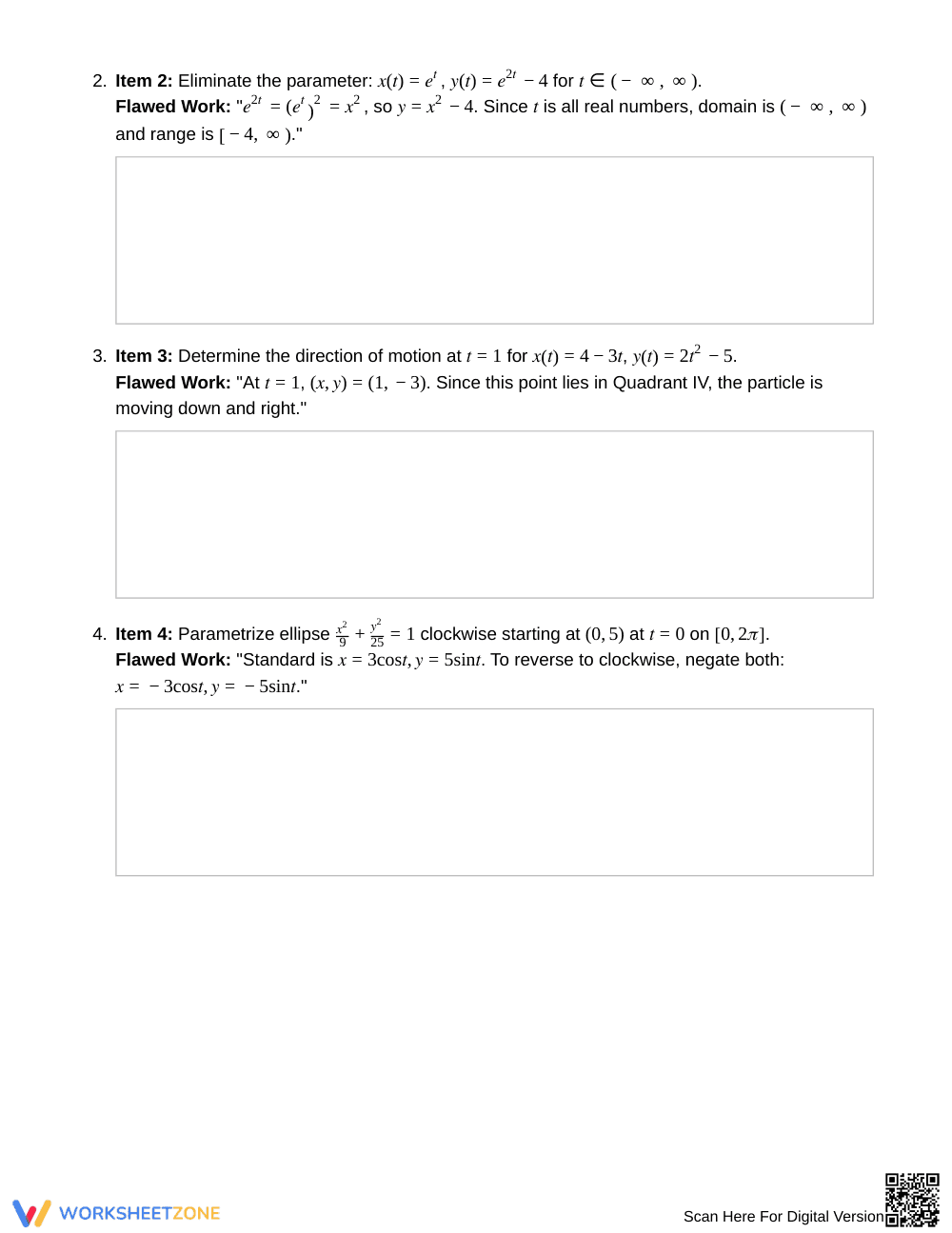 Essential Error Analysis Worksheet | Grade 12 Precalculus - Page 2
