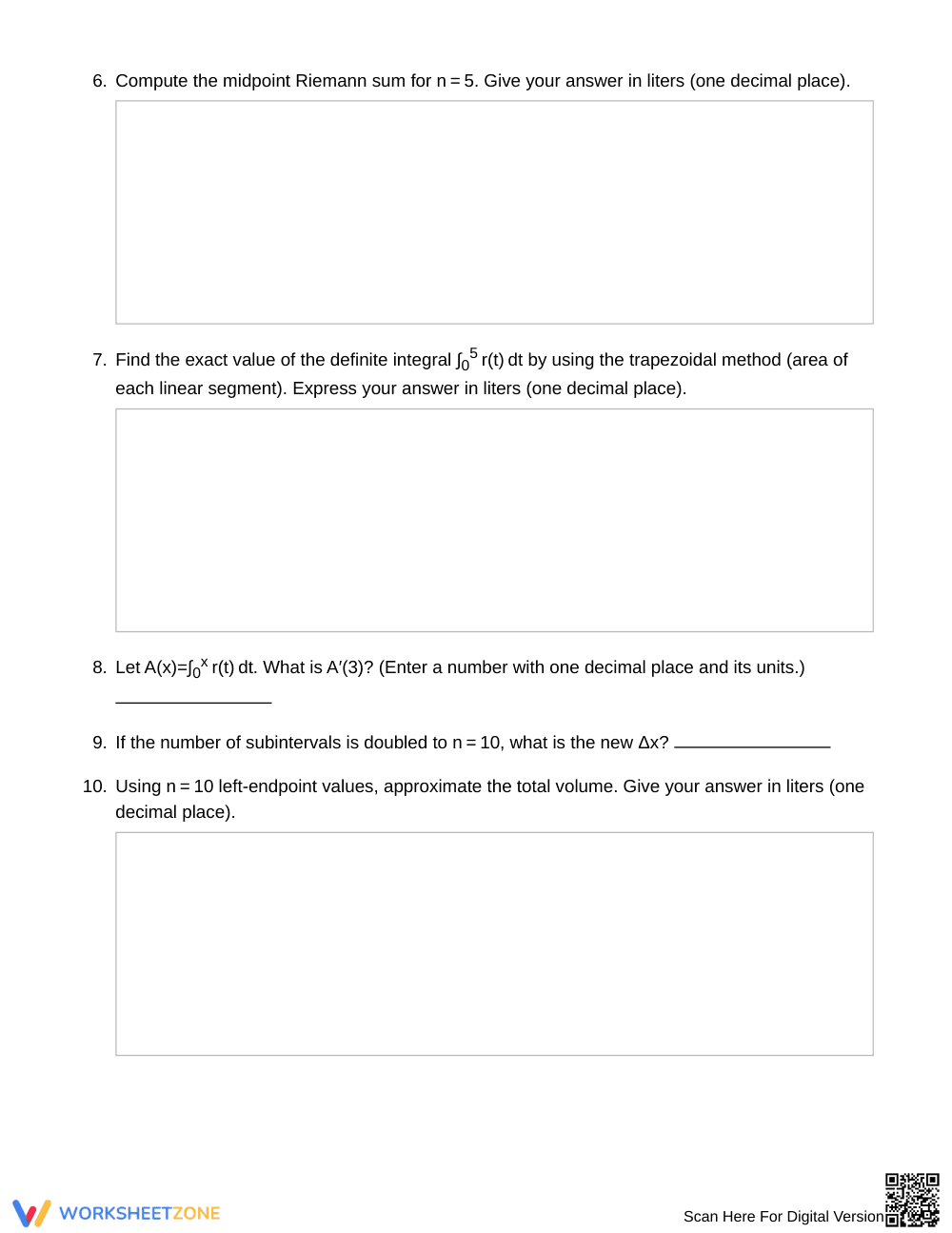 Essential Riemann Sums & FTC Worksheet | Grade 12 Calculus - Page 3