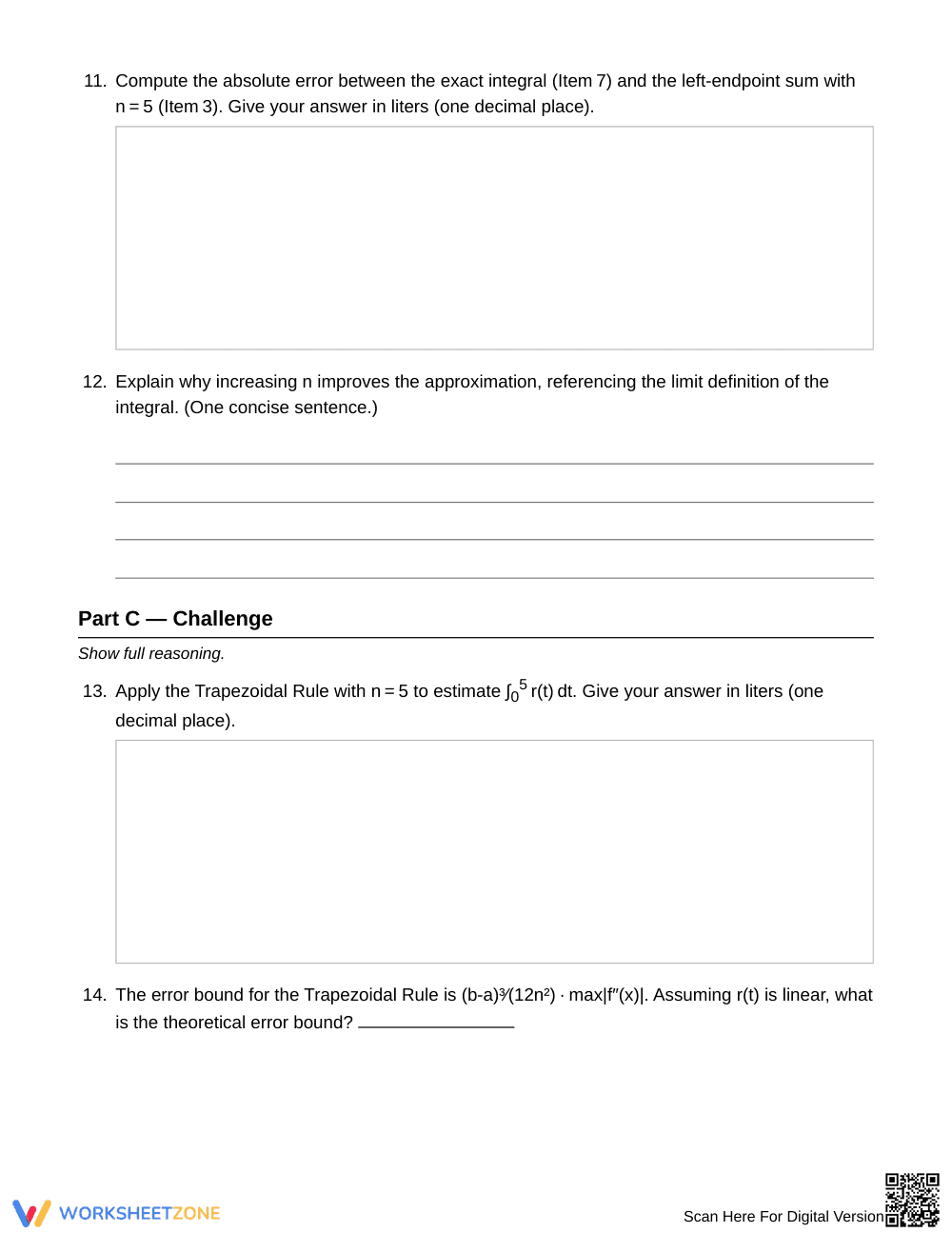 Essential Riemann Sums & FTC Worksheet | Grade 12 Calculus - Page 4