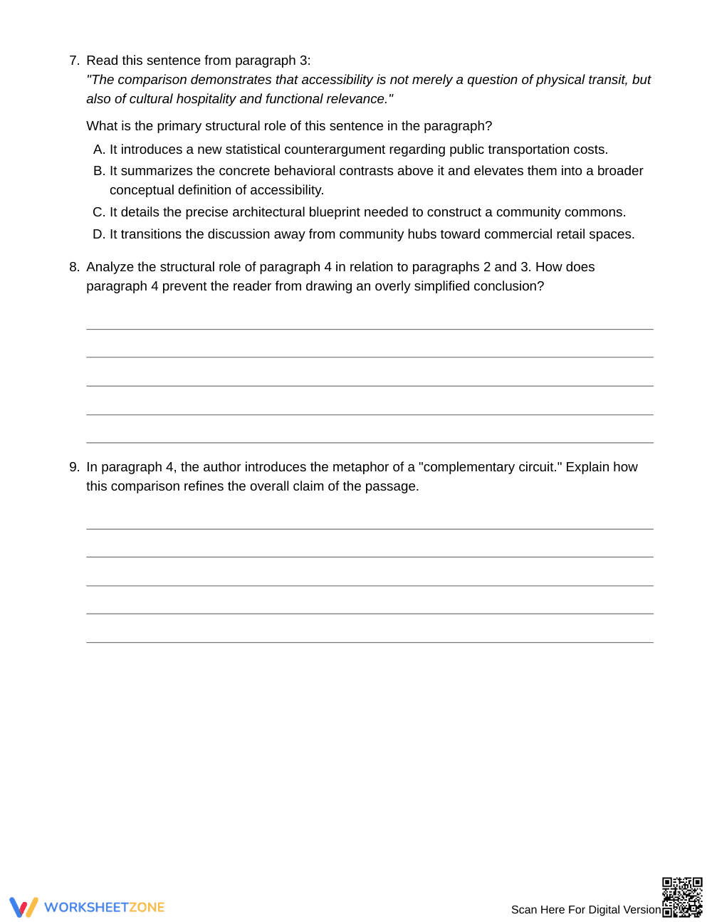Essential Embedded Comparisons Worksheet | Grade 8 ELA - Page 4