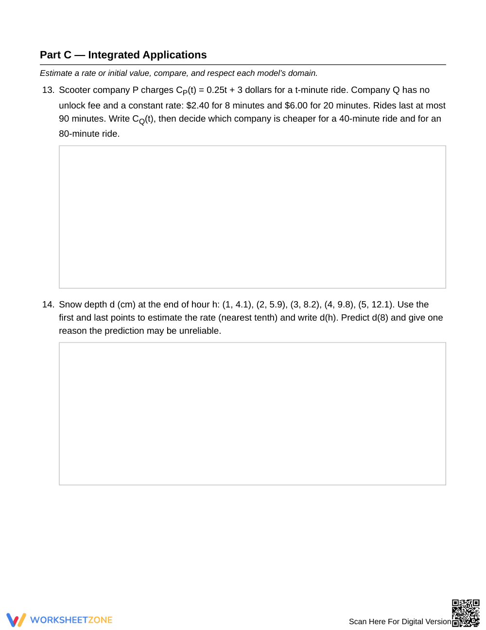 Printable Rate Comparison Worksheet | Grade 9 Algebra I - Page 5