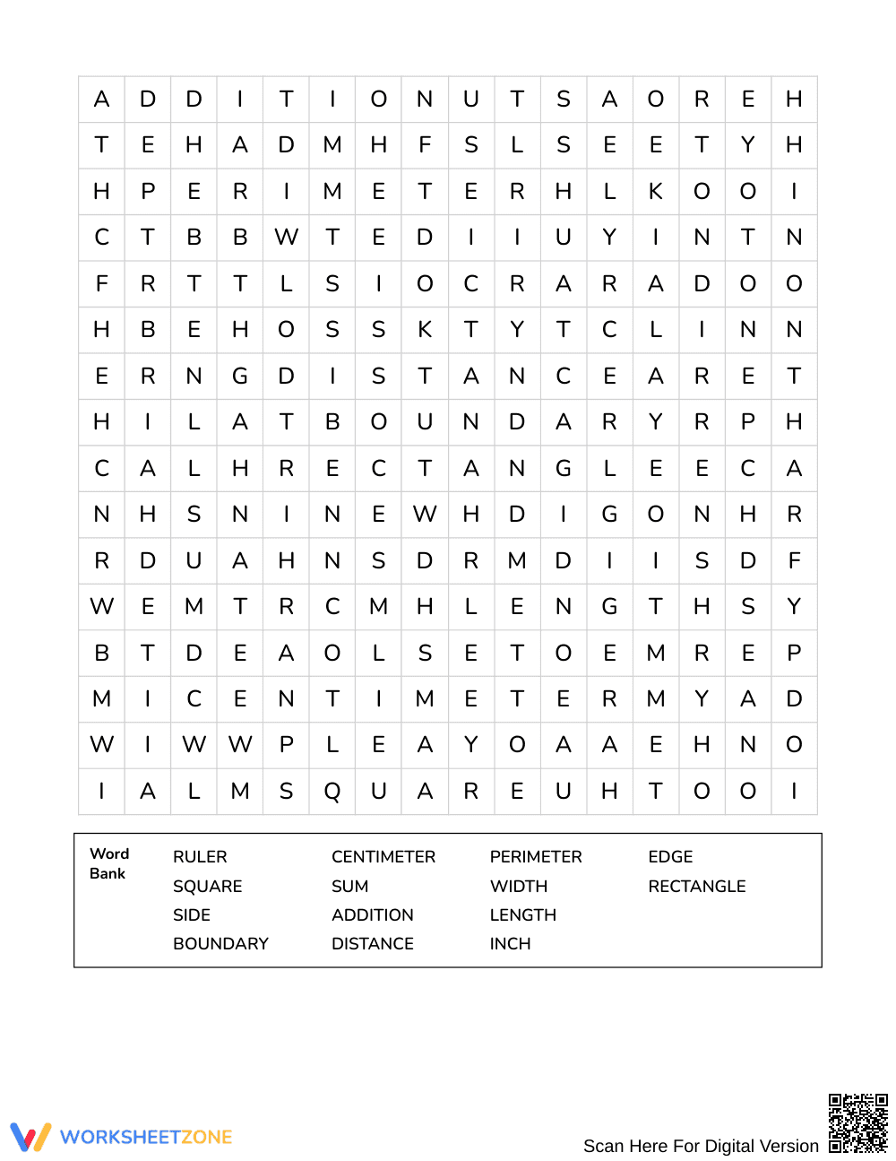 Essential Perimeter Vocabulary Word Search | Grade 3 Math - Page 3