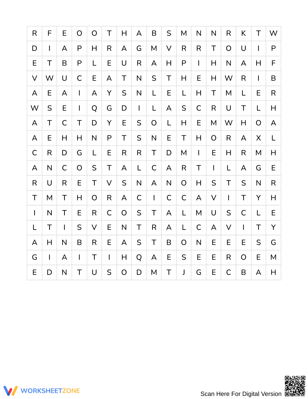 Printable Rib Cage Word Search | Grades 3–4 Science - Page 2