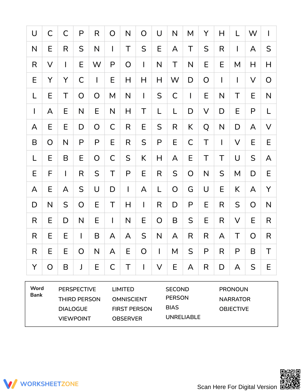 Printable Point of View Word Search | Grades 4–5 ELA - Page 3