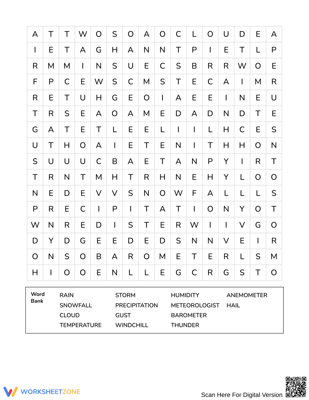 Printable Weather Tools Word Search | Grades 4–5 Science - Page 2