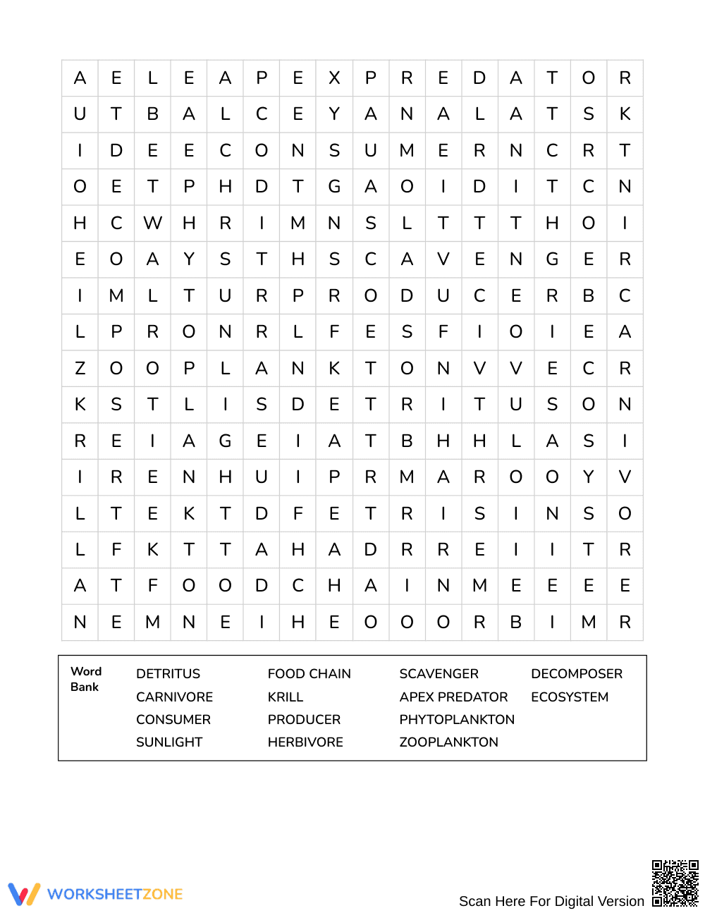 Ready Marine Food Webs Word Search | Grades 4–5 Science - Page 3